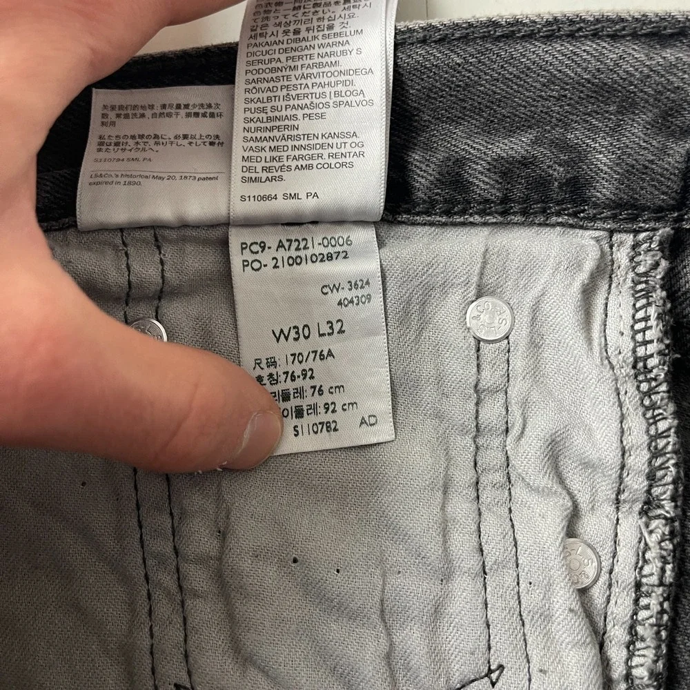 Levis Jeans Mens 30x32 Gray 565 Loose Straight Denim Y2K Grunge Skate Baggy 90s